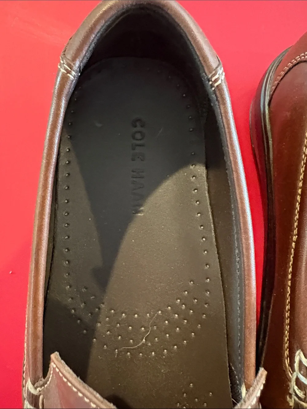 Cole Haan Men's Brown Leather Slip-On Loafers